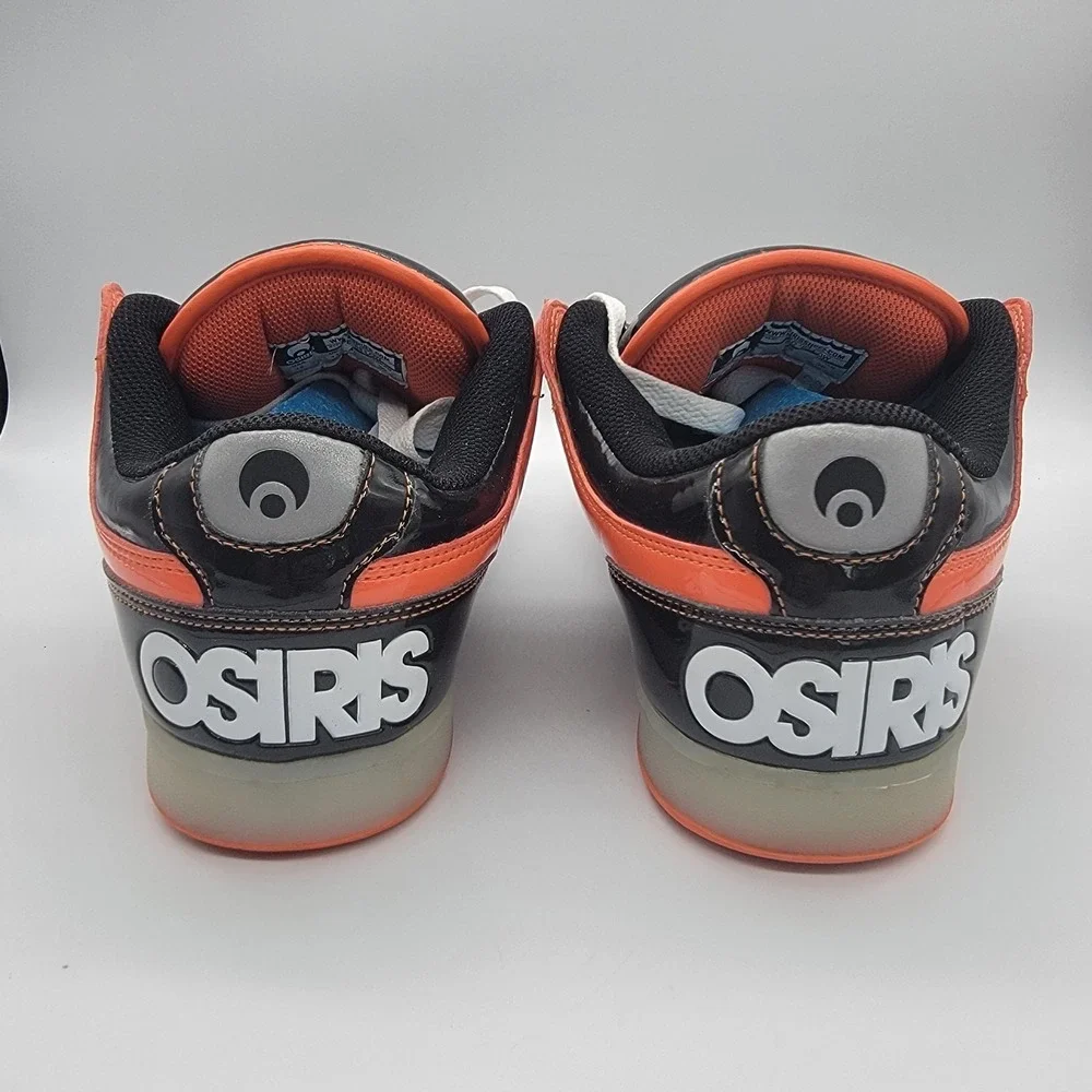 RARE Vintage Osiris NYC 83 Low Shoes Men's 12 Black Orange Patent Y2K Chunky NEW